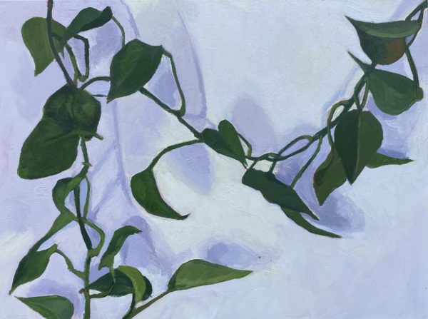 hanging pothos painting, Leigh Ann Torres